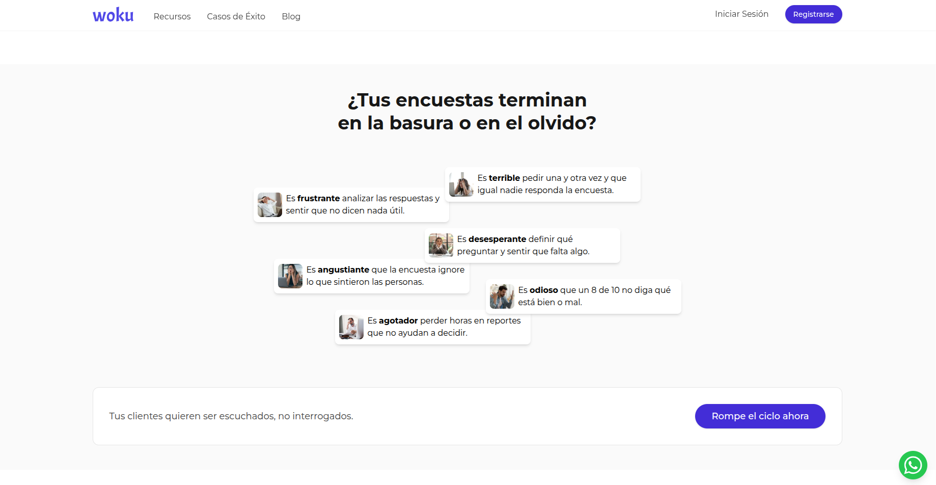 Sección sobre el problema de las encuestas