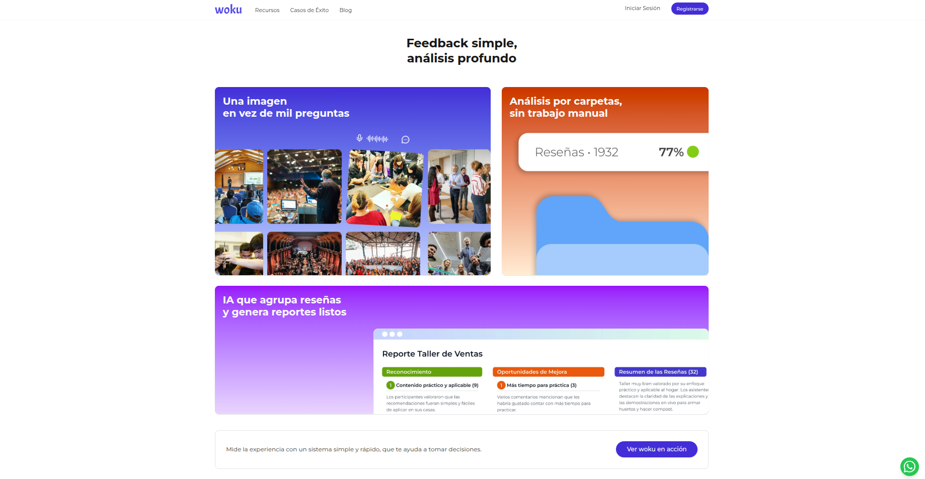 Bloques que priorizan “mostrar” sobre “prometer”