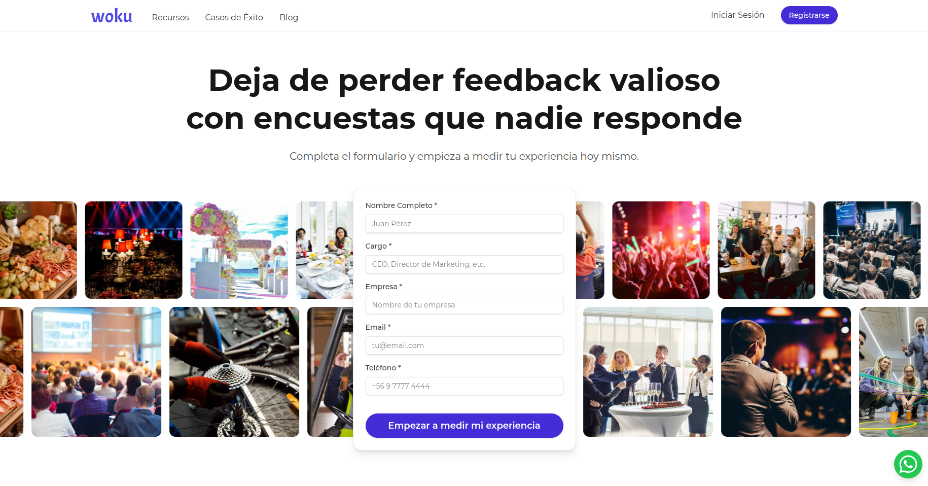 Formulario/CTA para empezar a medir